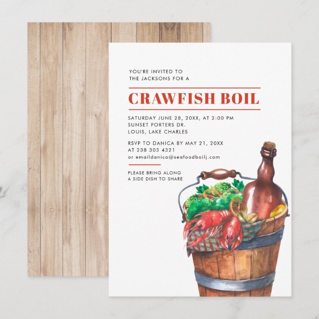 Invitación Gran Fiesta de Mariscos de Verano Familiar (Anverso / Reverso)