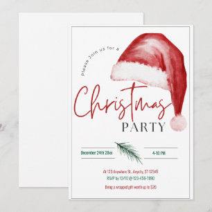 Invitación Gran Fiesta de Navidades de Santa Hat