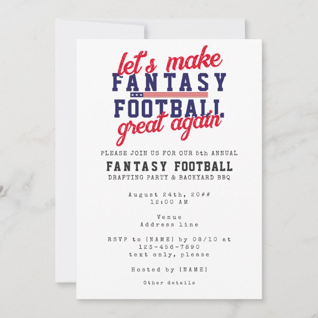 Invitación Gran Fiesta de redacción de la Fantasy Football Le (Anverso)