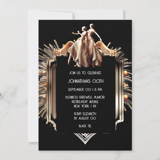 Invitación Gran fiesta temática de los chicas del filósofo de (Anverso)