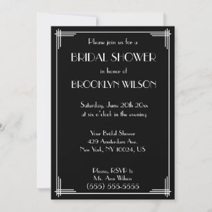 Invitación Gran Gatsby Art Decó Bridal Shower Invita