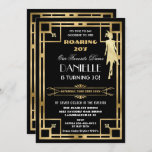 Invitación Gran Gatsby Art Deco en los años 30<br><div class="desc">Personalice esta vintage invitación de arte deco Gran Gatsby roando el tema de los años 20 30 invitación de cumpleaños fácil y rápidamente, simplemente presione el botón personalizar it para reorganizar y formatear el estilo y la ubicación del texto. Presentan un marco Art Déco de moda y están decoradas en...</div>