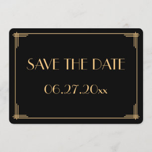 Invitación Gran Gatsby Arte Deco Boda Save The Date redondo