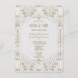 Invitación Gran Gatsby de oro blanco real Cena de ensayo