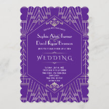 Gran Gatsby de plata morada real Boda de los años 