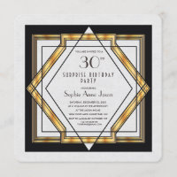 Gran Gatsby Gold White Art Deco 30 Fiesta de cumpl