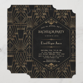 Invitación Gran gatsby negro de oro de los años 1920
