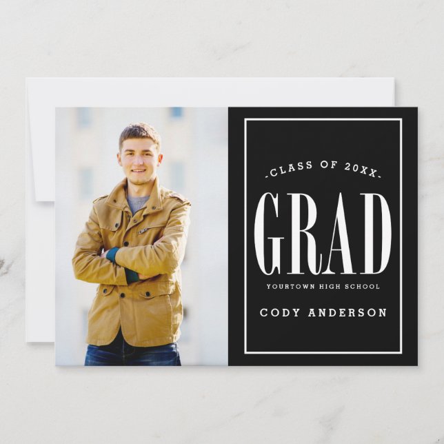 Invitación Gran Grado de negrita | Partido de Graduación de F (Anverso)