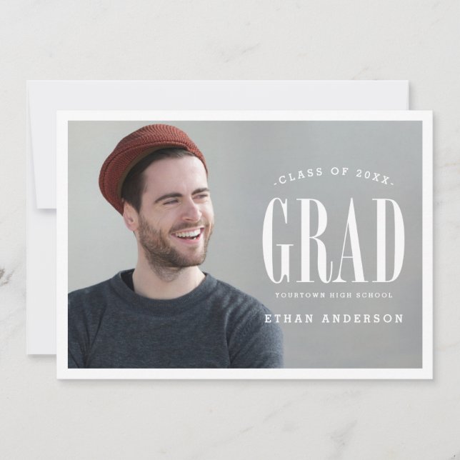 Invitación Gran Grado de negrita | Partido de Graduación de F (Anverso)