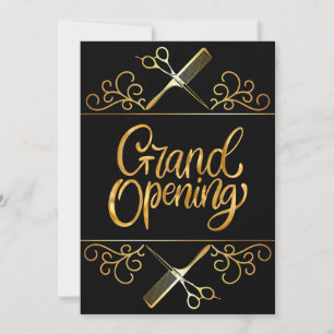 Invitación Gran Inauguración de Golden y Black Beauty Salon