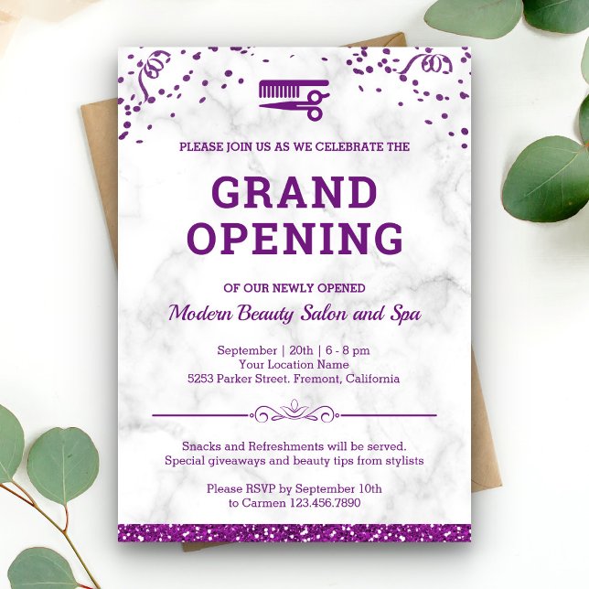 Invitación Gran inauguración de la sala de belleza (Subido por el creador)
