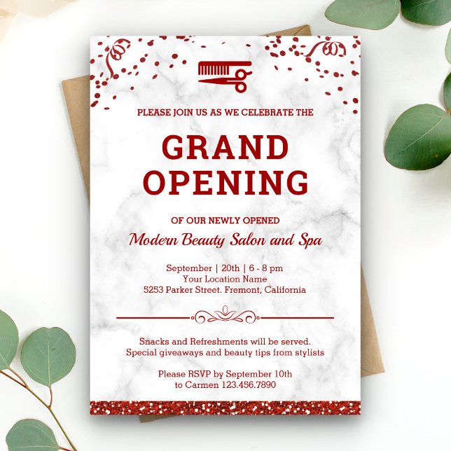 Invitación Gran inauguración de la sala de belleza (Subido por el creador)