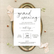 Gran logotipo de apertura Minimalista blanco y neg