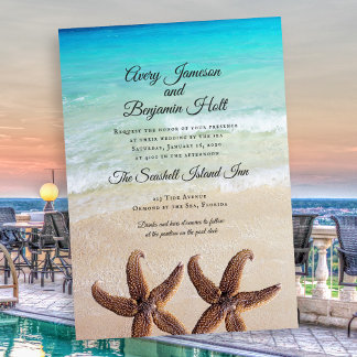 Invitación Gran Matrimonio Starfish A Orillas Del Mar