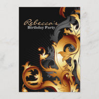 gran negro abstracto gatsby del flourish y hoja de
