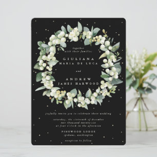 Invitación Gran Nevada Negra + Boda de la guirnalda Eucalyptu