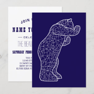 Invitación gran oso azul