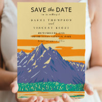Gran Parque Nacional de Teton Salve la Fecha Retro