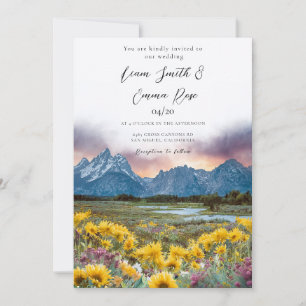 Invitación GRAN PARQUE NACIONAL TETON Silueta de Montañas