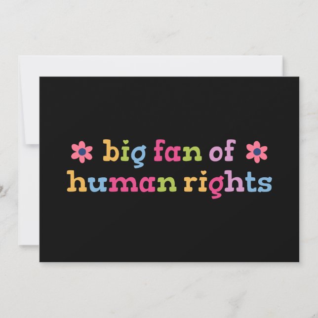 Invitación Gran partidario de los derechos humanos (Anverso)
