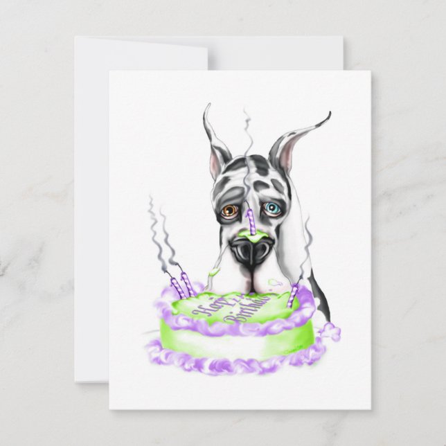 Invitación Gran pastel de cumpleaños de Dane Harlequin (Anverso)