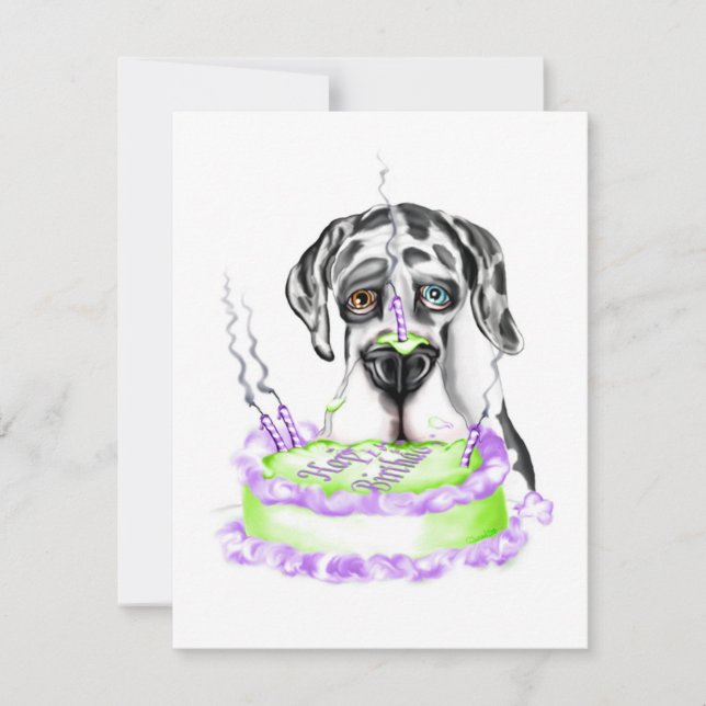 Invitación Gran pastel de cumpleaños de Dane Harlequin UC (Anverso)