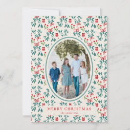 Invitación Gran patrón milenario tradicional verde y rojo