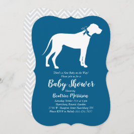 Invitación Gran perro dane Baby Shower Blue Boy