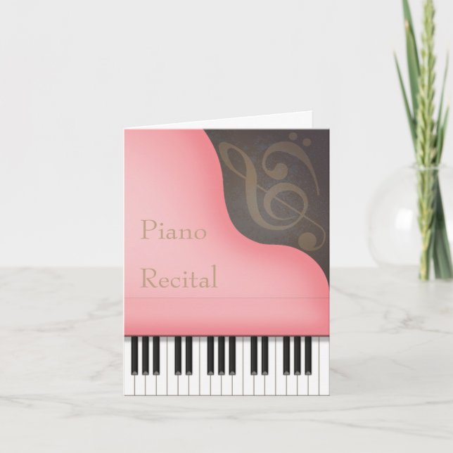Invitación Gran Piano Rosa Recital de piano personalizado (Anverso)