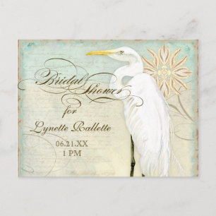 Invitación Gran playa costera de Egret - Postal con ducha de 