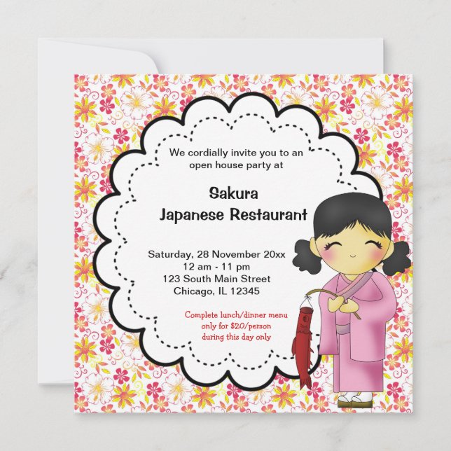 Invitación Gran Restaurante Abierto de Japón (Anverso)