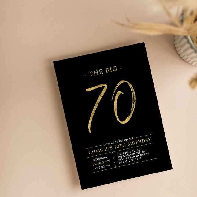 Invitación Gran Setenta | Fiesta de cumpleaños número 70 Gold (Subido por el creador)