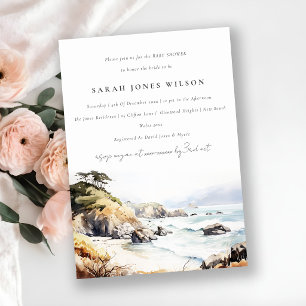 Invitación Gran Sur California Acuarela Escena Baby Shower