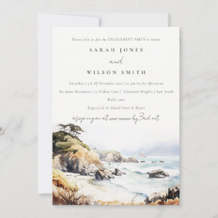 Invitación Gran Sur California Aquarela Paisaje Compromiso