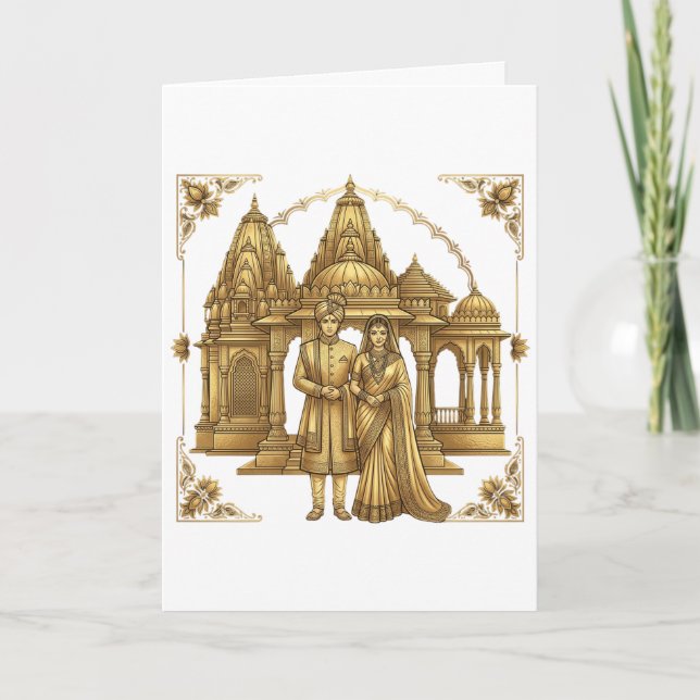 Invitación Gran Templo Boda India   (Anverso)