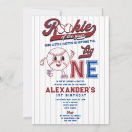 Invitación Gran Un Rookie De Béisbol Del Año Primer Cumpleaño