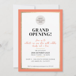 Invitación GRAND ABRIR moderno minimalista tienda de logotipo