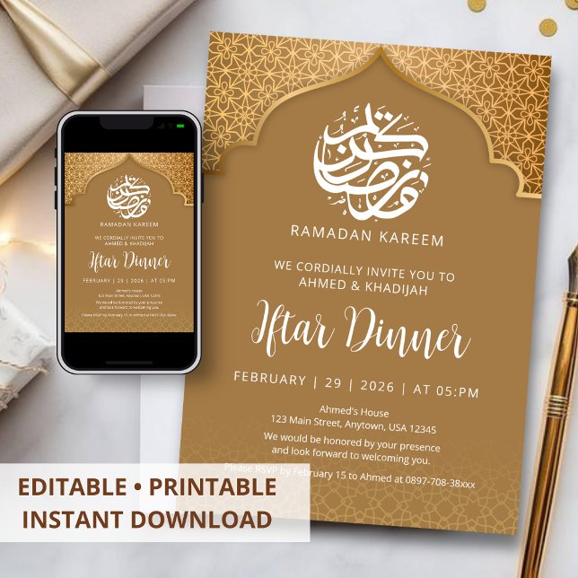 Invitación Grand Mosque Arch Ramadan Iftar Dinner Invitation (Subido por el creador)