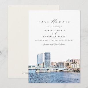 Invitación GRAND RAPIDS Michigan Skyline Guardar la invitació