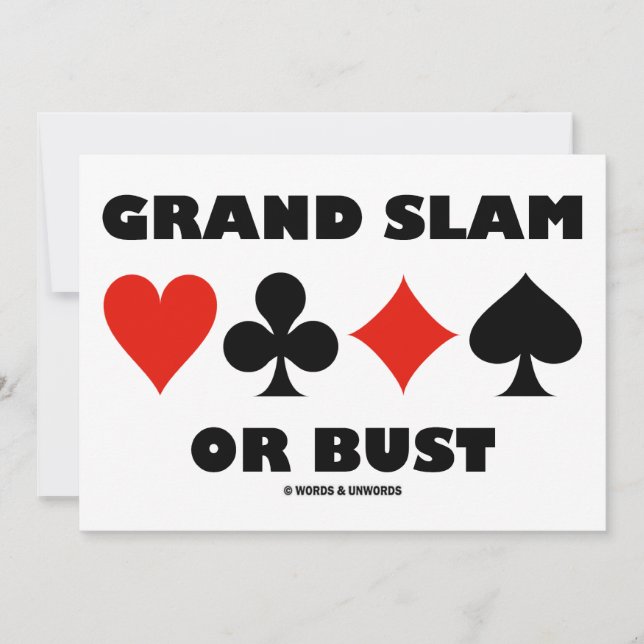 Invitación Grand Slam O Bust (Puente De Tarjetas) (Anverso)
