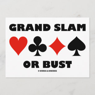 Invitación Grand Slam O Bust (Puente De Tarjetas)