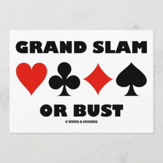 Invitación Grand Slam O Bust (Puente De Tarjetas)