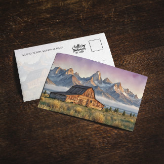 Invitación Grand Teton National Park Watercolor Postcard