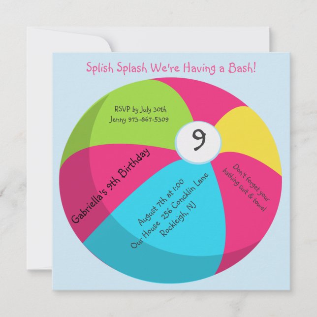 Invitación grande, brillante del cumpleaños de la (Anverso)