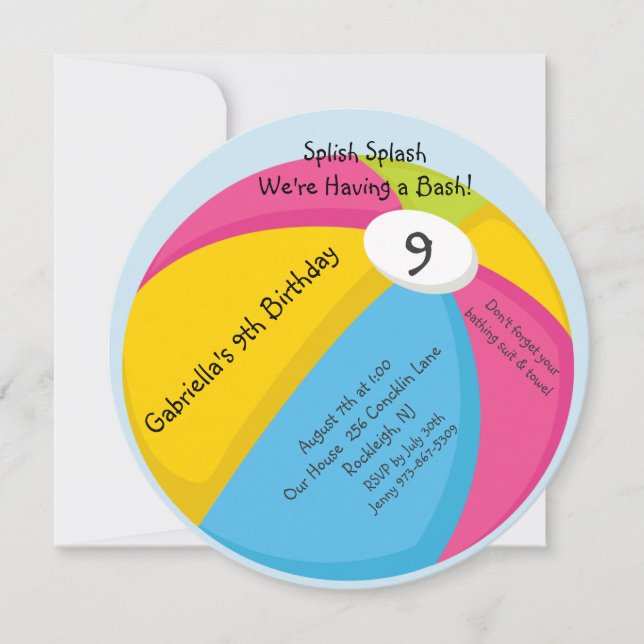 Invitación grande, brillante del cumpleaños de la (Anverso)