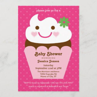 Invitación grande de Baby Shower de la magdalena