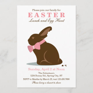 Invitación grande de Pascua del conejito del