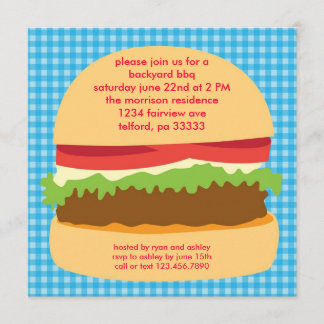 Invitación grande del Bbq de la hamburguesa
