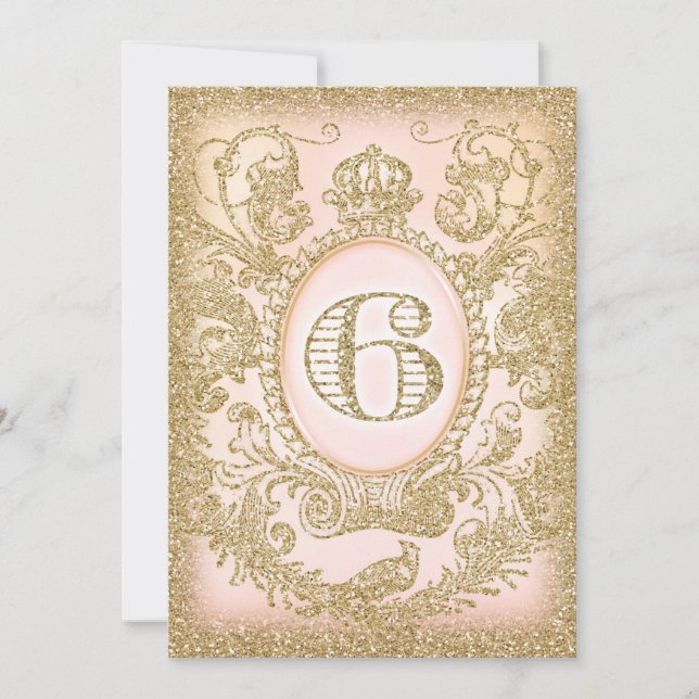 Invitación Grande ideal del sexto cumpleaños (Anverso)