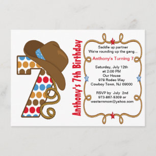Invitación grande occidental del cumpleaños de